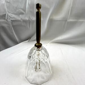 Crystal Bell with brass handle 3.5" base 7" long